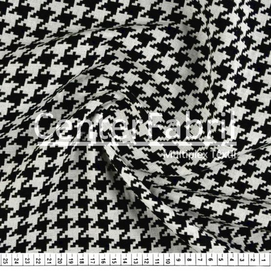 Tecido Jacquard Dupla Face Pied de Cock Preto Largura140cm 58%Algodão/42%Poliester . Conserv1-H/2-2/3-3/5-3/6-8