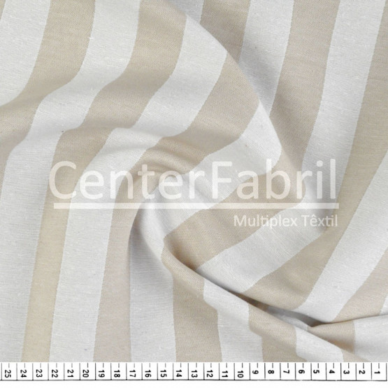 Tecido Jacquard Dupla Face Atlanta Listrado Bege Largura140cm 72%Algodão/28%Poliester. Conserv1-H/2-2/3-3/5-3/6-8