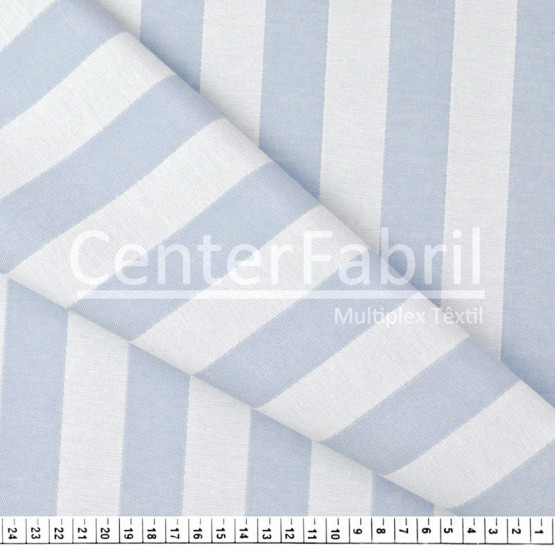 Tecido Jacquard Dupla Face Atlanta Listrado Azul Largura140cm 72%Algodão/28%Poliester . Conserv1-H/2-2/3-3/5-3/6-8