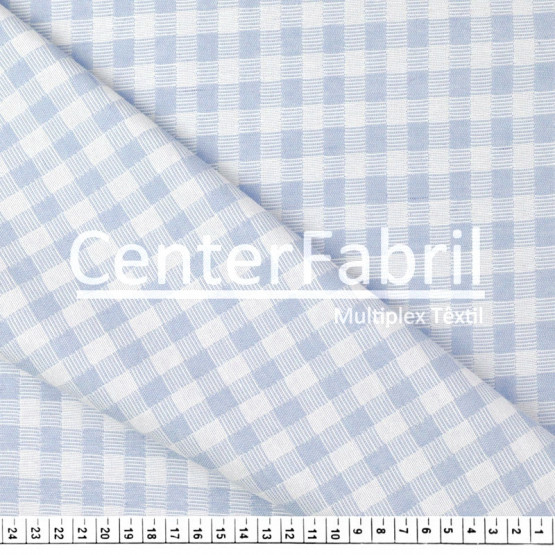 Tecido Jacquard Dupla Face Atlanta Xadrez Azul  Largura140cm 72%Algodão/28%Poliester . Conserv1-H/2-2/3-3/5-3/6-8