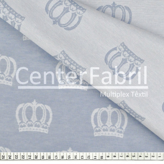 Tecido Jacquard Dupla Face Atlanta Coroa Azul Largura140cm 72%Algodão/28%Poliester . Conserv1-H/2-2/3-3/5-3/6-8