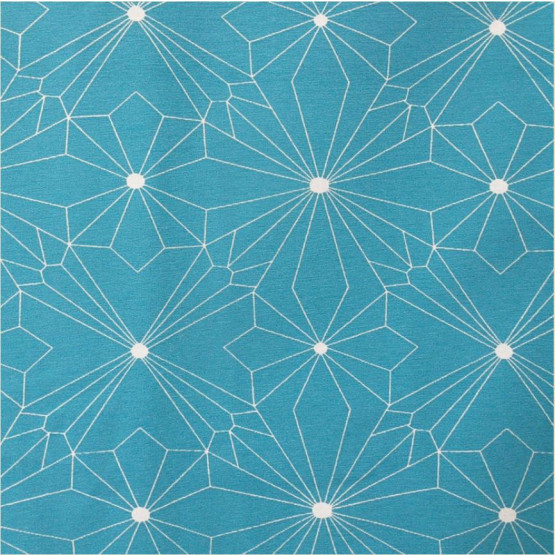 Tecido Aquatec Veneza - estampado Floral Turquesa Larg 1,40mt 68%Algodao/32%Poliester