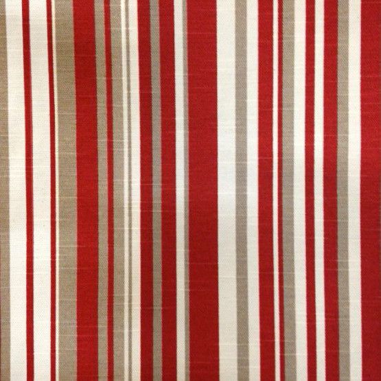 Tecido Lonita Flamê Monaco Estamp Listrado Vermelho e Cinza Larg 140cm 63%Algodão.37%Poliester