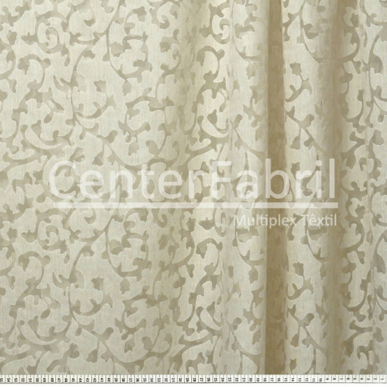 Voil Trabalhado c/linho para Cortina cor Linho Larg.2,80m 60%Poliester/30%Viscose/10%Linho
