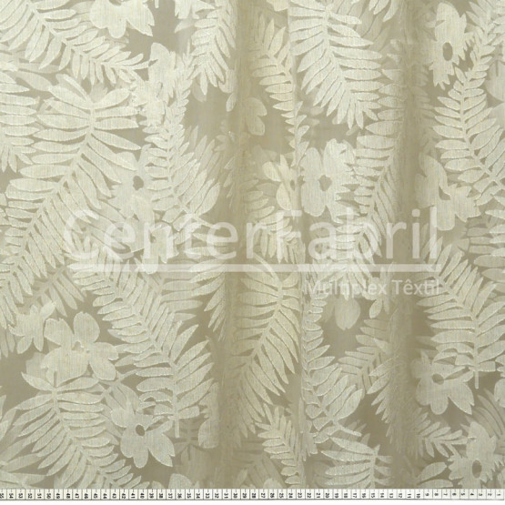 Voil Trabalhado c/linho para Cortina cor Linho Larg.2,80m 60%Poliester/30%Viscose/10%Linho