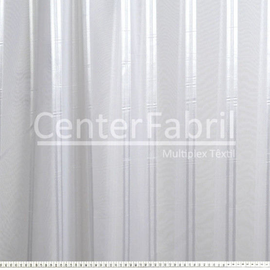 Tecido Voil Trabalhado List Branco Larg 300cm 100%Poliester ref:1618c1