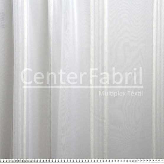 Voil com Linho Listrado Branco LG.280cm 94%Poliester/6%LIinho ref.2528 c1