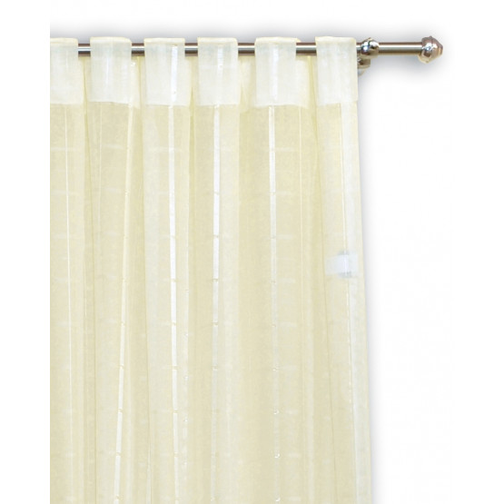 Cortina para Sala mod.Passante em Voil marfim Alt. 260cm x  p/ até 400cm Larg