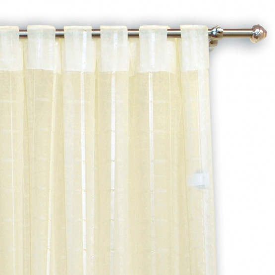 Cortina para Porta mod. Passante em Voil marfim Alt. 230cm x  p/ até 260cm larg.