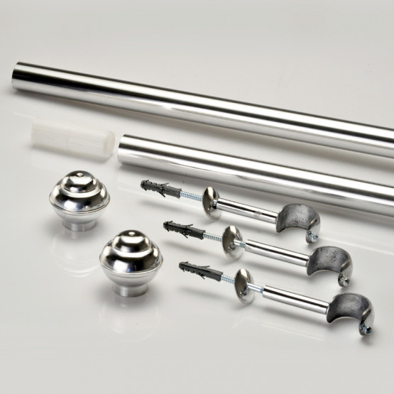 KIT VARÃO CROMADO 28mm com 3 metros
