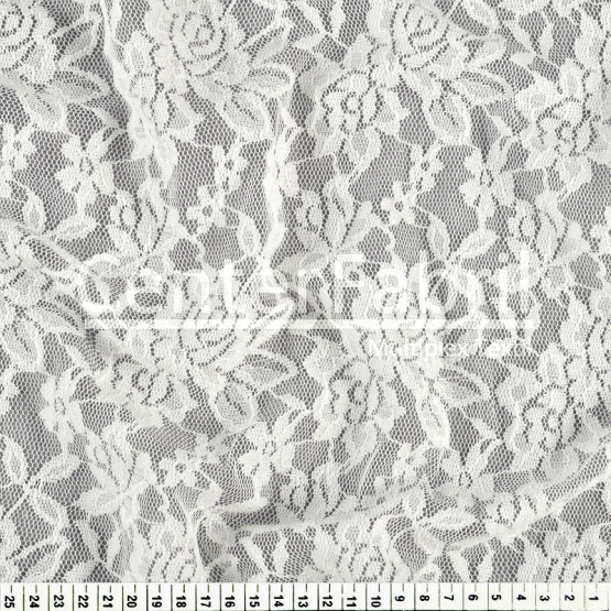 Tecido Renda Antonia Off White Larg 150cm 95%Poliester 5%Elastano 130gr/m2. Conserv. 1-H/2-2/3-3/5-3/6-8