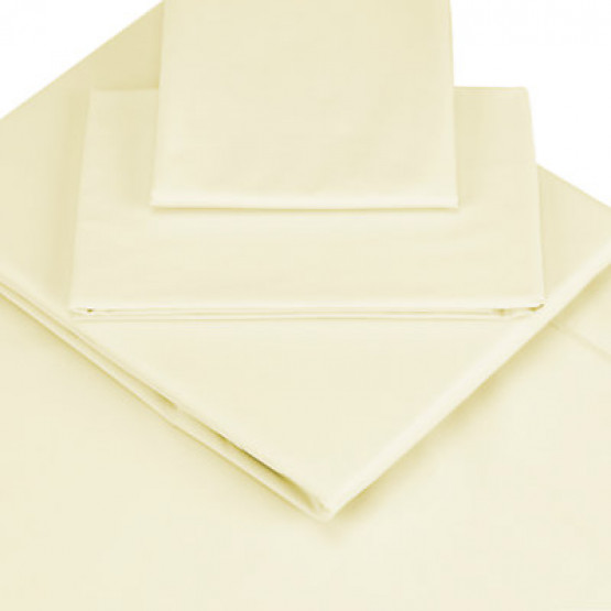Lençol Solteiro com Elástico Percal 200 fios Marfim 90cmx190xcm30cm - Sultan