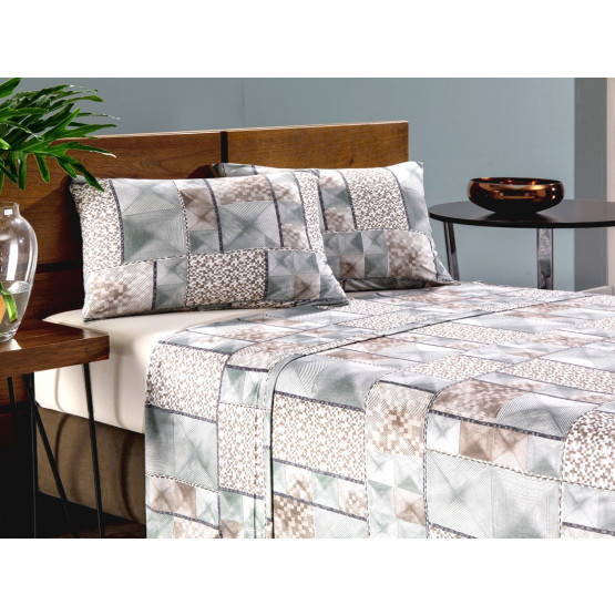 JGO.DUPLO MALHA CASAL ESPEC. ESTAMP 138x188x30/40cm ref.053 promo de R$329,80 por