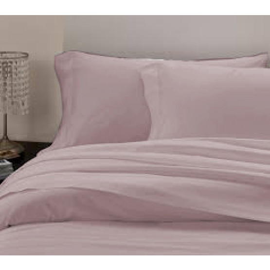 Jgo Cama Casal Percal 300Fios NeoClassico Liso Rosê 190x140x40cm