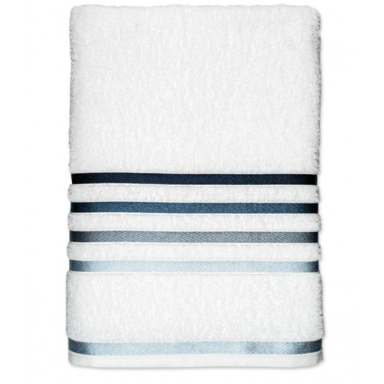 Toalha Banho Gigante Lumina 86x150cm cor branco/azul 98%Algodão.2%Poliester