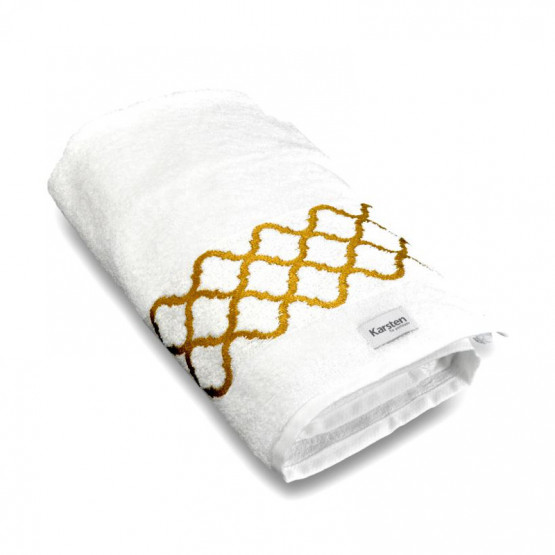 Toalha Banho Gigante Amandine 86x150cm Branco/Dourado 97%Algodão/3%Poliester