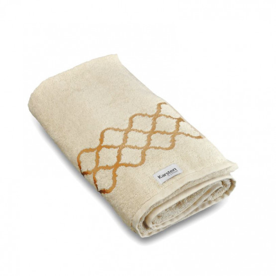Toalha Banho Gigante Amandine 86x150cm Bege/Dourado 97%Algodão/3%Poliester