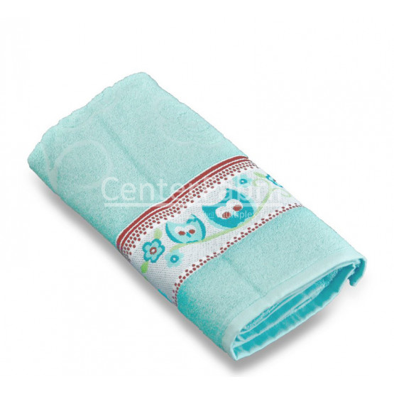 Toalha Banho Corujinha Verde 70cmx125cm  93% Algodão/7% Poliester