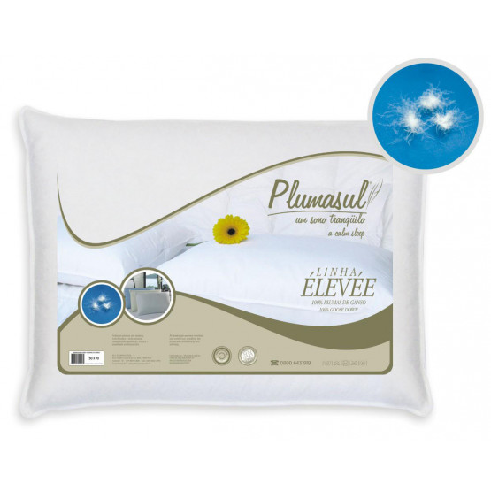 Travesseiro Plumasul com Plumas de Ganso 233 Fios Elevee - Branco