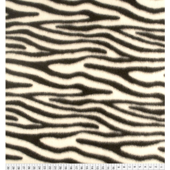 Tecido Soft  Estamp Largura 160cm 100%Poliester Zebra fdo Off White - Preço por metro