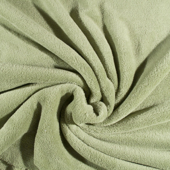 Tecido Plush Microfibra Liso  Verde Largura 225cm 100%Poliester - preço por metro