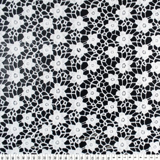 Tecido Renda Guipir - Guipure Branco Largura 125cm 100%Poliester ref.100.003