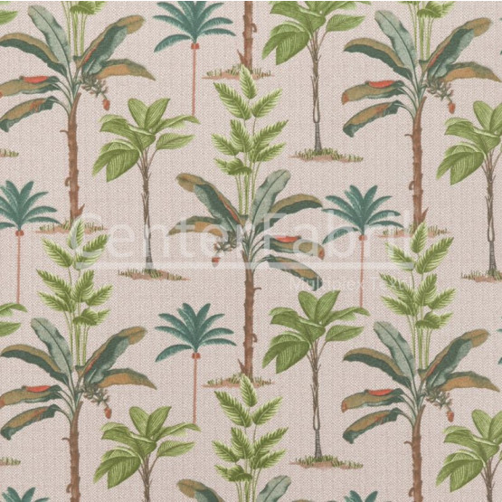 Tecido Acquablock impermeável estampado Bananeiras Larg 1,40mt 72%Algodao/28%Poliester.Conserv1-P/2-2/3-3/5-2/6-8