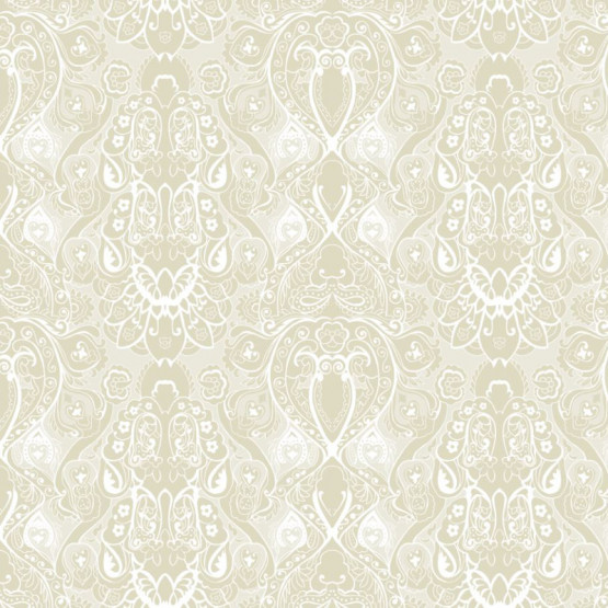 Tecido Acquablock impermeável estampado Arabesque Bge Larg 1,40mt 72%Algodao/28%Poliester.Conserv1-P/2-2/3-3/5-2/6-8
