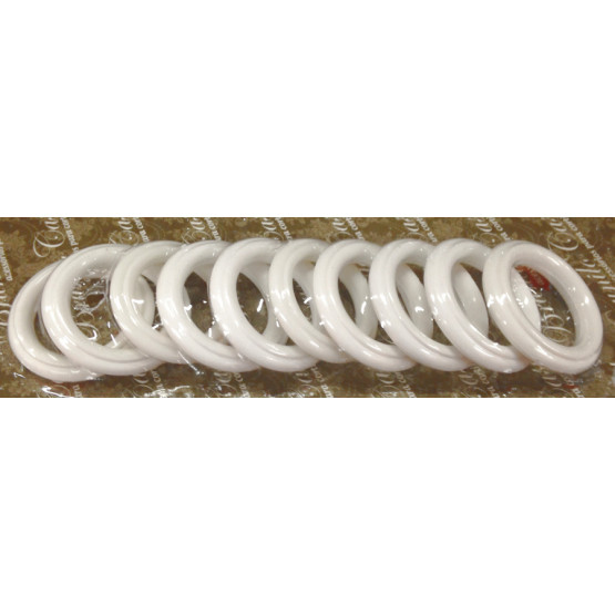 Argola Branca em ABS para varão 19mm Blister com 10UND