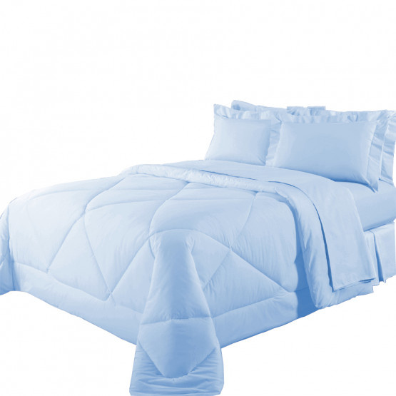 Jogo cama solteiro percal 200 fios Azul- 3 PEÇAS - Sultan 