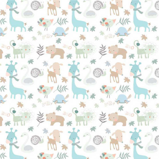 TECIDO ADESIVO Baby Zoo  100%ALG 47cm x 1,00m