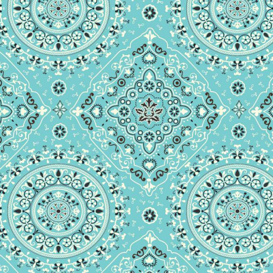 TECIDO ADESIVO A4 Bandana Turquesa 100%ALG 23cm x0,33cm