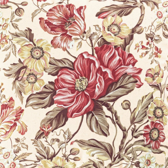 Lonita Bio Decor Esmeralda Vermelho Karsten estampada Larg.140cm 100% algodão