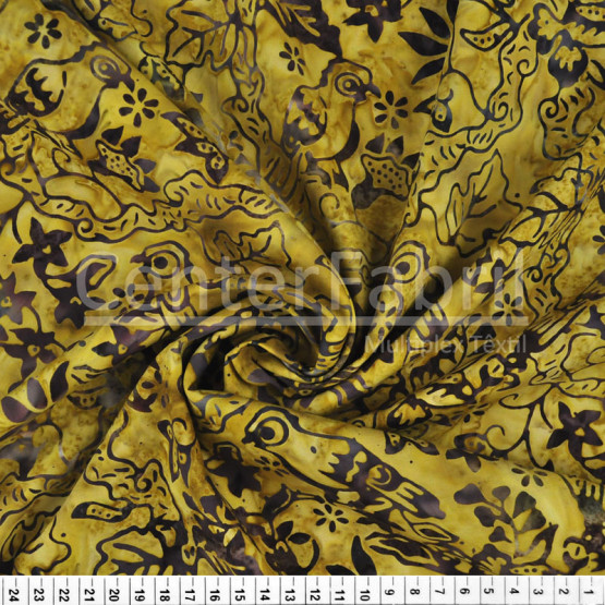 Tecido Tricolline Batik Original Amarelo com Preto Larg 110cm 100%Algodão Conserv 1-I/2-2/3-2/4-1/5-2/6-1