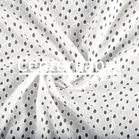 Tecido Laise Branca Larg.125cm - 142gr/m² 100% Algodão.Conserv 1-P/2-2/3-3/4-1/5-4/6-2