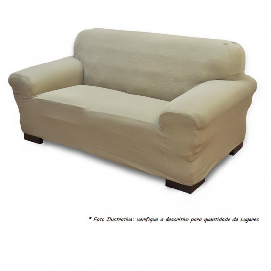 Capa para sofa stretch - 4 Lugares - Cáqui/Areia - Sofama  