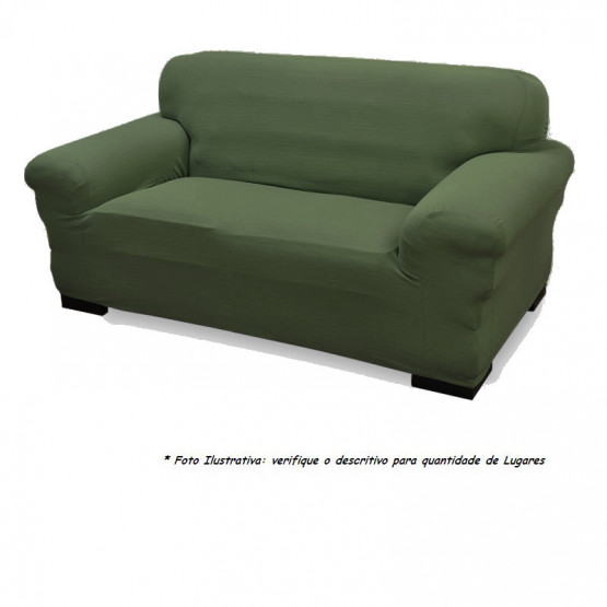 PROMOÇÃO Capa para sofa stretch - 3 Lugares  - Verde Musgo - Sofama