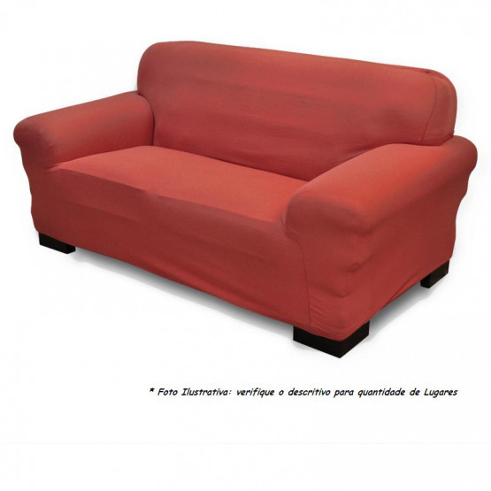 PROMOÇÃO Capa para sofa stretch - 2 Lugares - Vermelho Telha - Sofama  