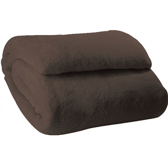 Cobertor microfibra casal- Corttex cor: Marrom Cafe
