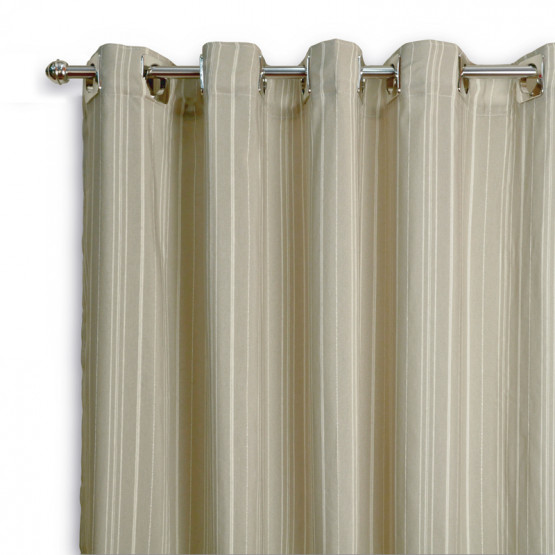 Cortina para Janela Azaleia com Ilhós Tecido cor Bege Alt. 170cm x  p/ até 200cm Larg.