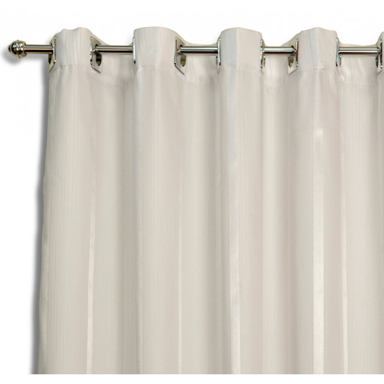 Cortina para Janela Cannes com Ilhós Tecido cor Branco + Forro Alt. 170cm x  p/ até 200cm Larg.