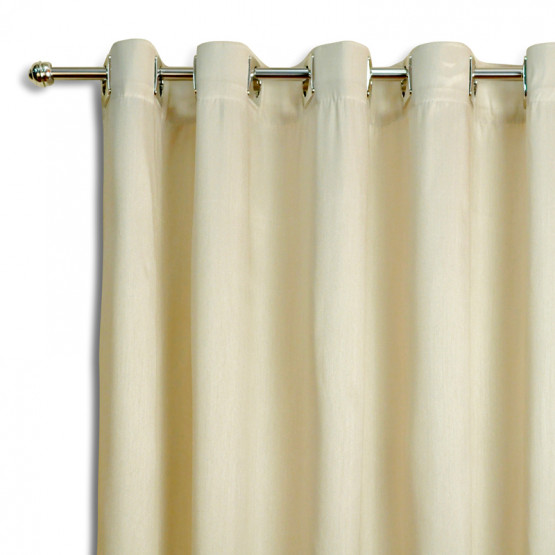 Cortina para Janela Gardênia com Ilhós Tecido cor Bege Alt. 170cm x  p/ até 200cm Larg.