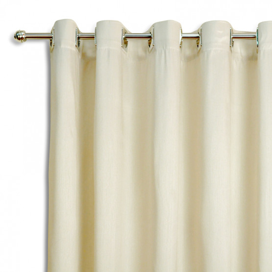 Cortina para Sala Gardênia com Ilhós Tecido cor Bege Alt. 260cm x  p/ até 300cm Larg.
