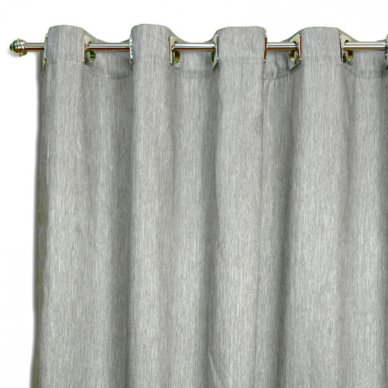Cortina para Sala Gardênia com Ilhós Tecido cor Cinza Alt. 260cm x  p/ até 300cm Larg.