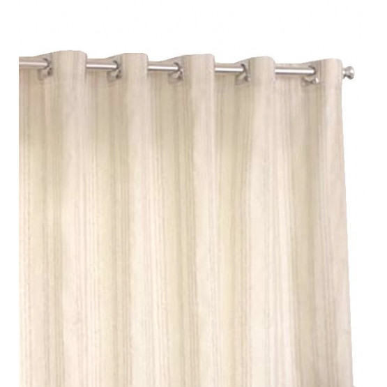 Cortina para Janela Ibiza com Ilhós Tecido cor Crú + Forro Alt. 170cm x  p/ até 200cm Larg.