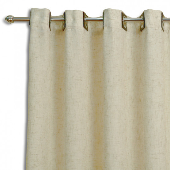 Cortina para Sala Linen com Ilhós Tecido cor Linho + Forro Alt. 260cm x  p/ até 300cm/400cm Larg.