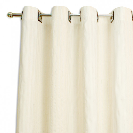 Cortina para Janela Lyon com Ilhós Tecido cor Crú Alt. 170cm x  p/ até 200cm Larg.