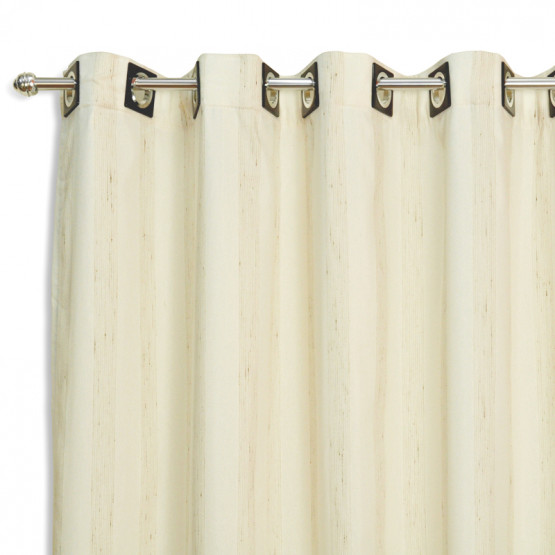 Cortina para Janela Milano com Ilhós Tecido cor Crú + Forro Alt. 170cm x  p/ até 200cm Larg.