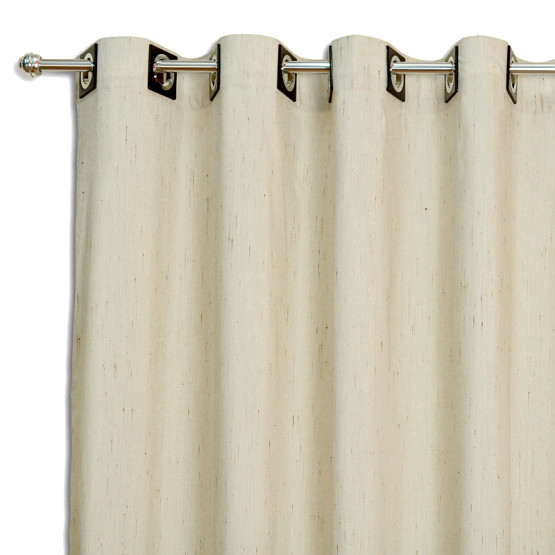 Cortina para Sala Nice com Ilhós Tecido cor Bege Alt. 260cm x  p/ até 300cm /400cm Larg.