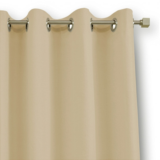 Cortina Rustica blackout bege de Ilhós para janela Alt 180cm x  280cm Larg
